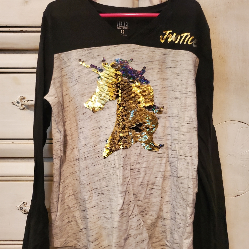 Justice Flip Sequin Top